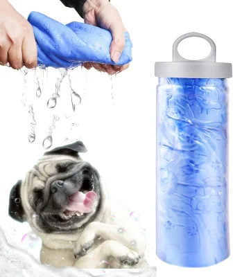 Blue 26x17 Inch Absorbent Pet Bath Towel 66*43*0.2cm for Dogs and Cats Pet Products Bath & Toilet Supplies