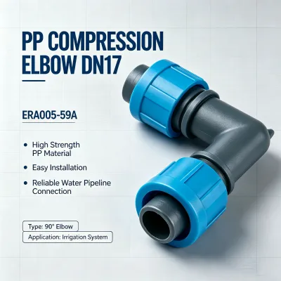 PP Compression Elbow DN17 ERA005-59A Plastic Elbow Fitting for Farm Irrigation System