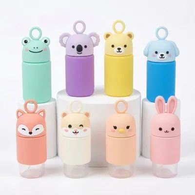Silicone Perfume Bottle Protective Case Kawaii Animal Makeup Cosmetic Sleeve Travel Storage Cover Promotional Gift Shockproof