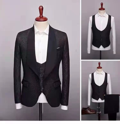 Tailor Made Purple Three Piece Monogram Big Size Customization of High-end Men's Suit