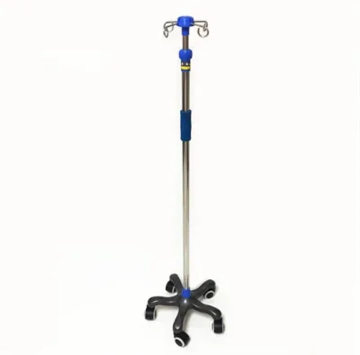 High Quality Adjustable Hospital IV Pole Drip Stand Movable Infusion Pole with Stainless Steel Material for Bedroom Use