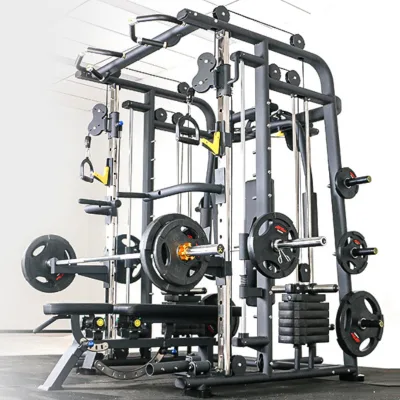 China Supplier Commercial Gym Equipment Multi Smith Machine Bench Press Squat Machine Steel Q235 EMFitness CE Certified