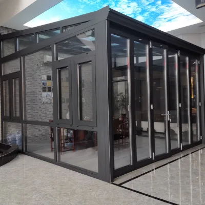 Modern Design Aluminium Prefab Outdoor Glass Sun House Sunroom with Roof Glass for Sale Glass Garden House
