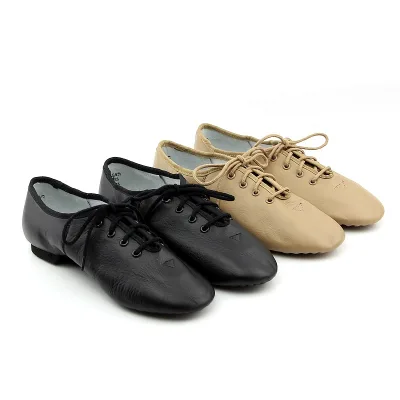 JW China Factory Women's Soft Lace up Wholesale Tap Jazz Shoes Leather