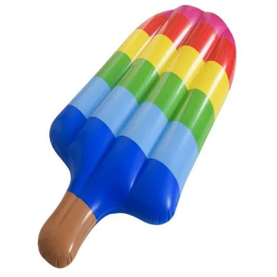 Summer Water Fun Multicolored Rainbow Popsicle Floats for Kids and Adults Inflatable Swimming Pool Lounger & Floating Raft