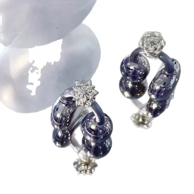 Freeclip TWS Earphones & Headphones with Frost Flower Romantic Style Ear Clip Rotatable Drill Buckle Noise Cancelling Accessory