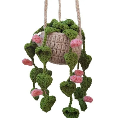 Tassel Macrame Rope Handmade Plant Macrame Keychain Bohemian Hand-Woven Hand-Made Car Mounted Pendant