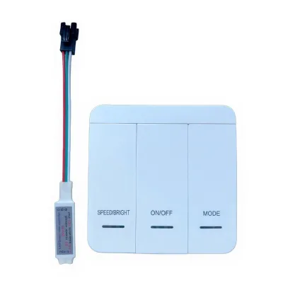 AOMEI RF3 Terminal Button Panel Switch RGB LED Strip Controller with Running Water Effect Power-on/Power-off Backflow Functions