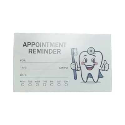 Custom Business Appointment Reminder Cards for Dental Clinic Use