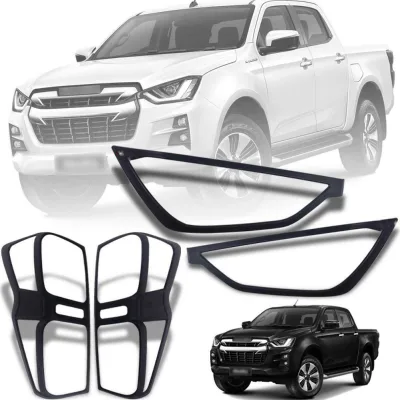 Dmax 2020 Body Kit Front + Rear Head Tail Light Covers Trim to Suit Isuzu D-Max Dmax 2020 - 2022 Combo