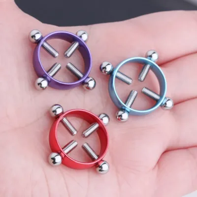 316L Surgical Steel Non-Piercing Faux Nipple Adjustable Shield Round Nipple Rings