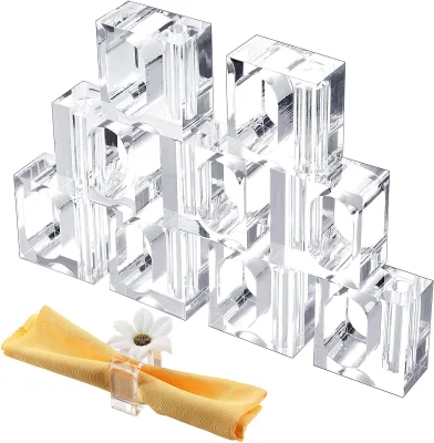 Wholesale Flower Napkin Rings Acrylic Napkin Holder for Cloth Napkins Flower