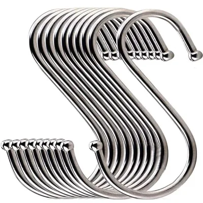 Jutye Stainless Steel Heavy Duty Hanging Hooks Metal Chrome Plated S Shape Hooks