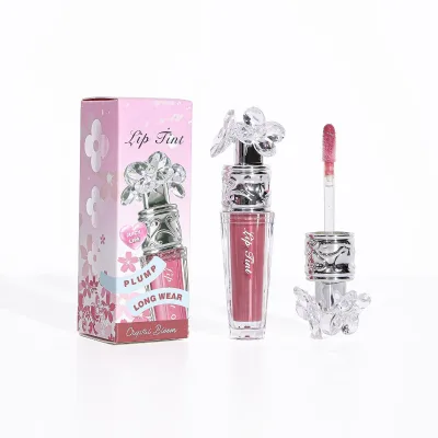 Wholesale Private Label Long-lasting Moisturizing Lip Oil Crystal Flower Water-gloss Lip Glaze Glass Lip Gloss