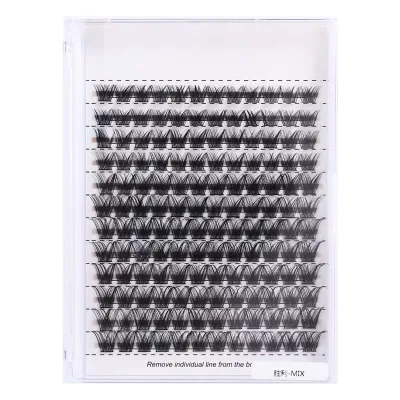 DIY 144 Clusters Lashes Mixed Tray Manga Eyelash Extensions Anime Soft Wispy Spiky Individual Lashes Cluster Home Mixing Length