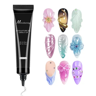 Nail Rhinestone Gel for DIY 3D Shaping Manicure Super Adhesive NO Wipe Nail Gel for Powder Solid Jewelry Gel