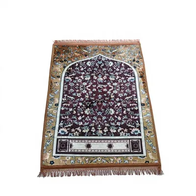 Square Cotton Velvet Printed Chinese Classical Style Anti-Slip Hand Washable Foldable Prayer Mat Living Room Coffee Table Rug