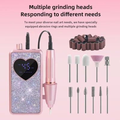 New Nail Polisher Studded 607 45000 RPM Rechargeable Nail Polish Remover Manicure Dead Skin Polishing Machine Multi-function