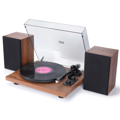 Portable Nostalgic Retro Recorder Vintage Record Player Music Recorder 33 45 RPM with Plastic Dust Cover Bluetooth Record Player
