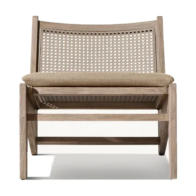 Luxury Teak Accent Chair for Outdoor Furniture Durable and Comfortable Handcrafted PE Weaving for Patio Courtyard Hotels