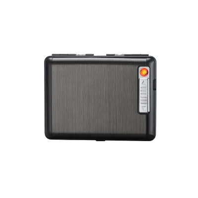 Custom Logo Electronic Lighter Cigarette Box Classic Design Metal and Paper Carton Packaging for Cigarettes