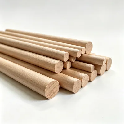 Custom Unfinished Hardwood Wooden Sticks for DIY Arts Hot-sale Solid Wood Decorate Curtain Rod EFS Brand Dowel 1/2