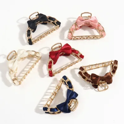 Elegant Design Hair Clips for Women Girls Custom Wholesale Alloy Bow Knot European American Style Hair Claws