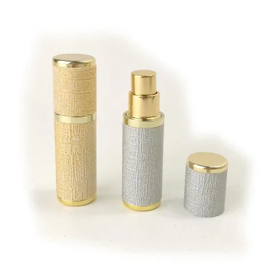 High-end Portable 5ml Exquisite Leather Perfume Atomizer Pump Sprayer Sealable Empty Glass Inner Refillable Cosmetic Containers
