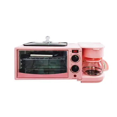 Breakfast Maker Electric Kettle Coffee Maker Toaster Oven Home Appliance Multifunctional 3 in 1 Stainless Steel 220V English 220