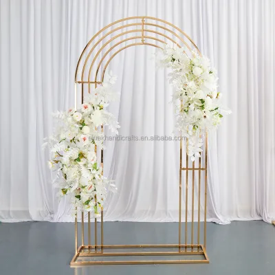 Gold Plated Modern Backdrop Arch W120xH220cm Wedding Arch Iron Dismountable Indoor Outdoor Use Export Cross Border Hot Sale