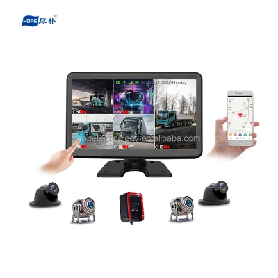 HOPE 10 Inches 5CH All in One Video Recorder Camera DVR Car Truck Bus GSM GPS 4G DVR