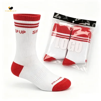 Professional Crew Soccer White Sport Socks Winter Socks Cuff Logo Breathable Made Spandex Polyester Men Training Custom Logo