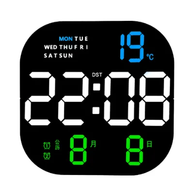 Wholesale Large Screen Square Led Desk Clock Remote Control Digital Alarm Clock Display Calendar Multifunctional Customized