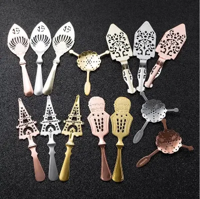 Non Slip Comfortable Handle Suitable Size Wide Applications Silver Black Copper Gold Cocktail Strainer for Scissortail