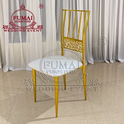 fancy elegant hollow out back pattern light weight strong party banquet chairs with soft seat pad