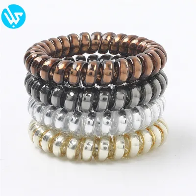 Wholesale 5.5CM Metal Color Phone Cord Wire Headband Premium Phone Cord for Convenient Access