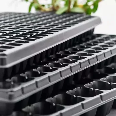 Durable Reusable PET PVC Seed Starter Seedling Tray Square Nursery Trays & Lids Pack for Planting & Seeding