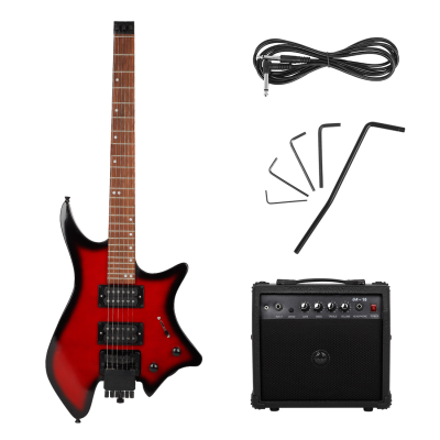 Double Shake Metal Rock Headless Electric Guitar with Speaker Steinberg Plays Electric Guitar