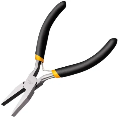 Deli DL103105 Mini Flat-mouthed pliers Curved 5 Inch High-carbon Steel High Hardness