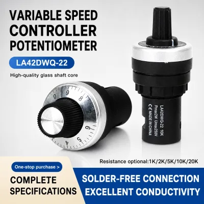 Screw Terminal Potentiometer LA42DWQ-22 22mm 2K/5K/10K Variable Speed Drive Rotary Resistor No Soldering Required