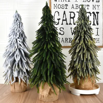 65CM PE Brushed Artificial Christmas Tree Decorations for Desktop Shopping Mall Window Holiday Season Decorations