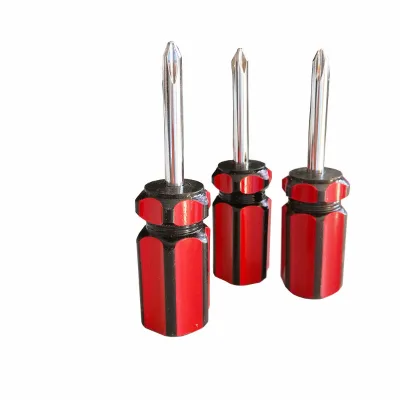 Mini Phillips Screwdriver Short Screwdriver Outdoor Portable Carry-on Emergency Screwdrivers with Nonslip Grip Plastic Handle