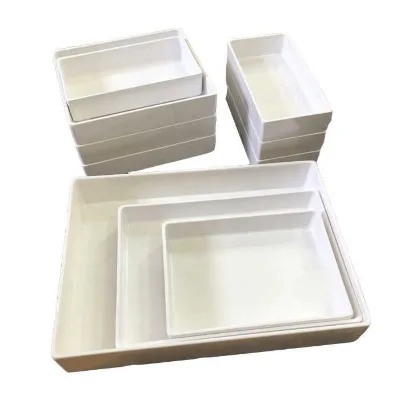 Wholesale Melamine White Oblong Duck Neck Tray Delicatessen Display Plate Marinade Plate Lobster Barbecue Plate