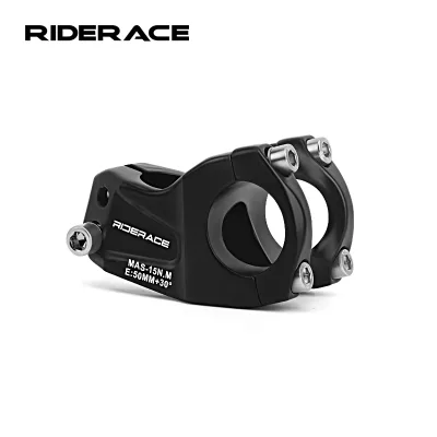 RIDERACE MTB Stem 30° 50mm Short Riser Aluminum Alloy Mountain Bike Stem 28.6mm Front Fork Fit for 31.8mm Handlebar Parts