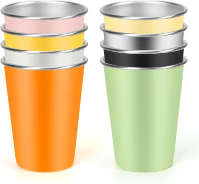 Unbreakable 350ml Stainless Steel Pint Cup Single Wall Metal Beer Mug for Restaurant Coffee Tea & Beverage