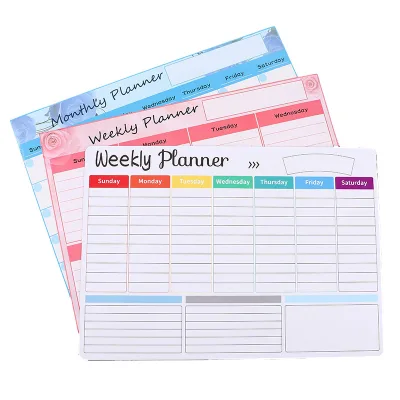 Magnetic Dry Erase Weekly & Monthly Planner Board Reusable Fridge Magnet Calendar for Home & Office Organization