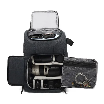 Amiqi Hot Sale High Quality Nylon Photographic Backpack Canvas Waterproof Camera Backpack Bag Waterproof Camera Bag