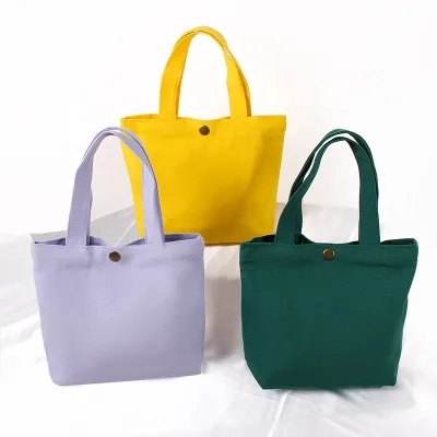 Low MOQ 24*19cm Canvas Portable Travel Cosmetic Bags Reusable Grocery Shopping Totes Canvas Cosmetic Bags With Handle