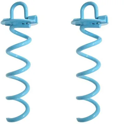 Spiral Lawn Stake Metal Garden Twist Stakes Outdoor Folding Ring Ground Anchor Heavy Duty Steel Tent Pegs Swing Screw Anchors