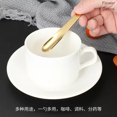 Eco-Friendly Black Stainless Steel Long Handle Multipurpose Spoon for Tea Coffee Stirring for Personal Use